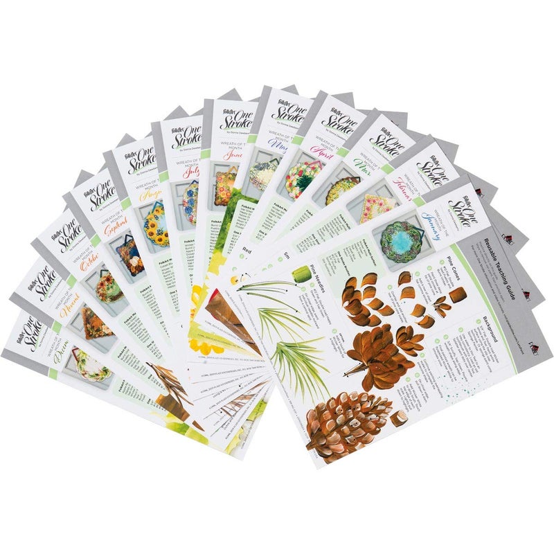 PLAID FolkArt One Stroke Wreath of the Month Paint Kit - Image 4